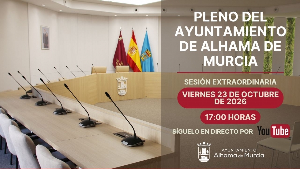 Convocatoria del Pleno Extraordinario: viernes 23 de octubre de 2026