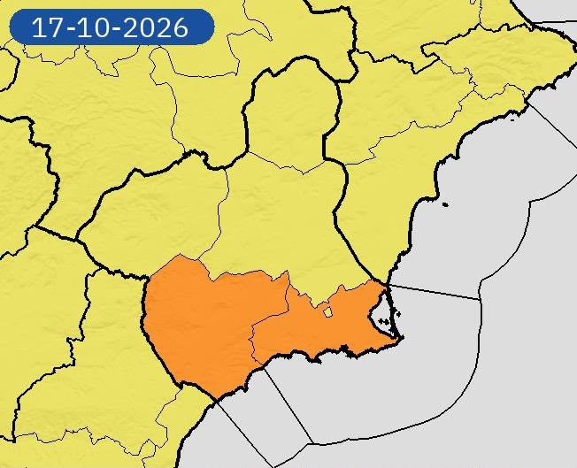 ACTUALIZACIÓN: Alerta naranja por lluvias y tormentas en Alhama este sábado