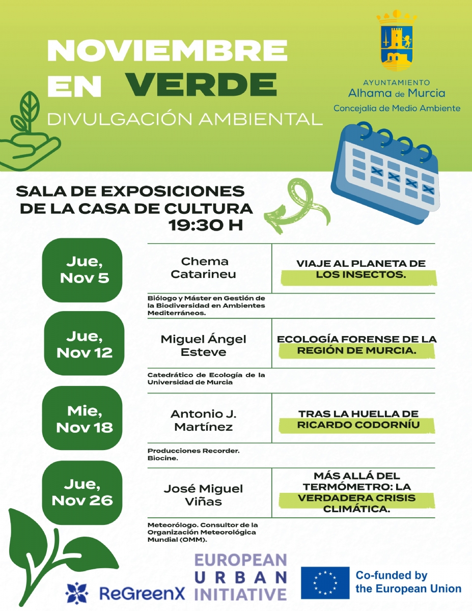 Alhama acerca la ciencia y los retos ambientales a la ciudadanía con "Noviembre en Verde" y el proyecto europeo ReGreenX