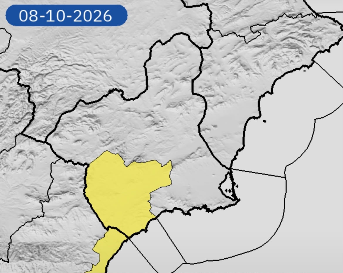 Alerta amarilla por tormentas en Alhama este jueves