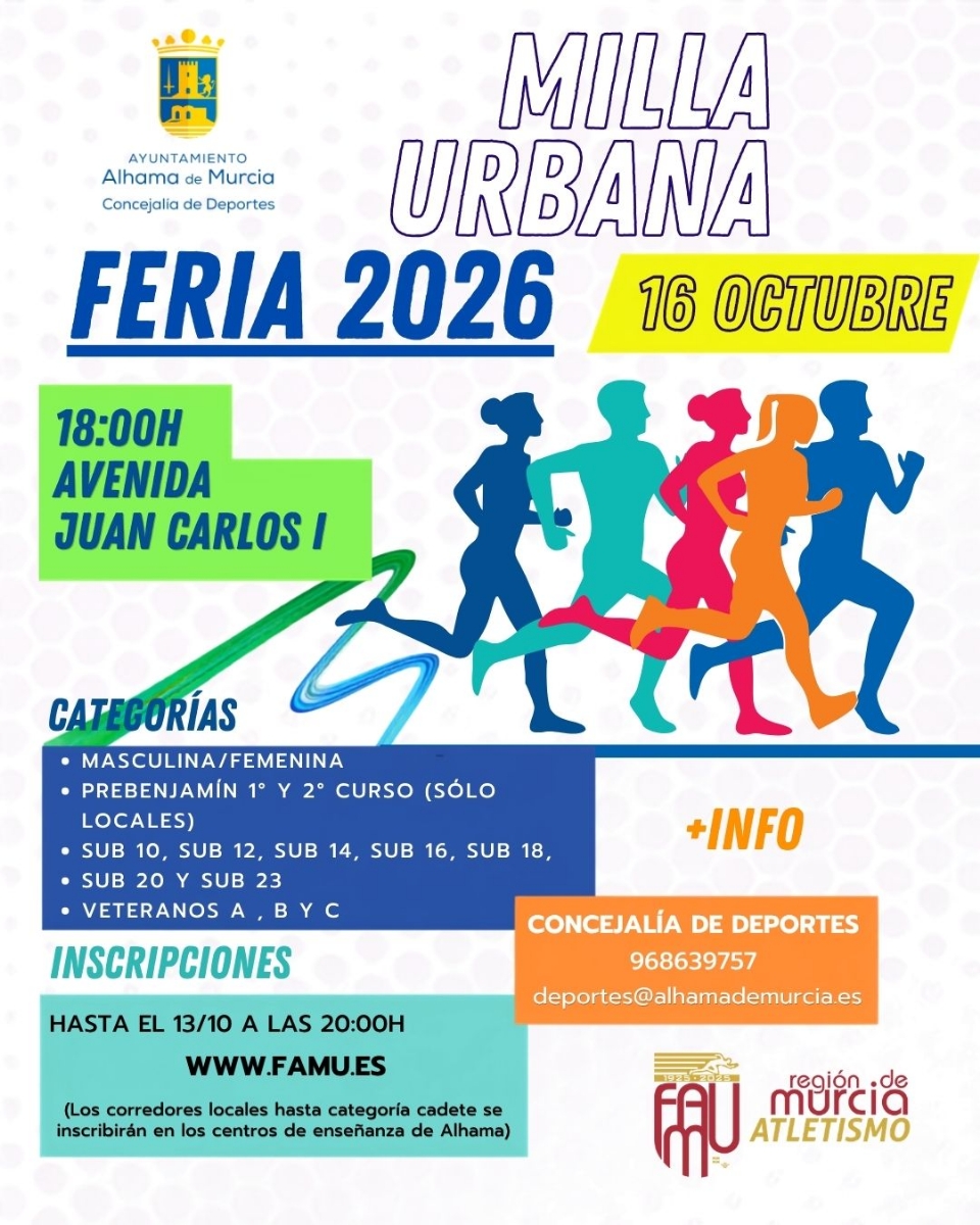 La Milla Urbana de Alhama cita a corredores de todas las edades en la Feria 2026